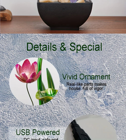 1pc 3-Tier Design Soothing Sounds Relaxation Tabletop Fountain Simple Living Room Office Desktop Decoration Running Waterfall