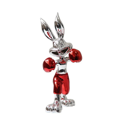 32/53cm Creative Boxing Rabbit Sculpture Entrance Ornament High-end Light Luxury Ornament Sense Tabletop Home Decoration Crafts