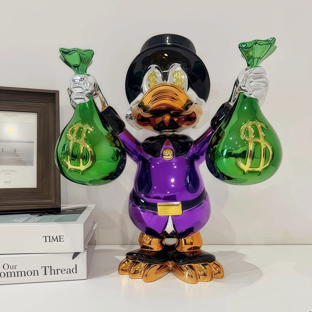 40cm Disney Money Bag Donald Duck Statue Cute Cartoon Resin Model Sculpture Living Room Ornament Kawaii Room Decor Holiday Gifts