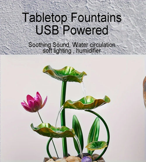 1pc 3-Tier Design Soothing Sounds Relaxation Tabletop Fountain Simple Living Room Office Desktop Decoration Running Waterfall