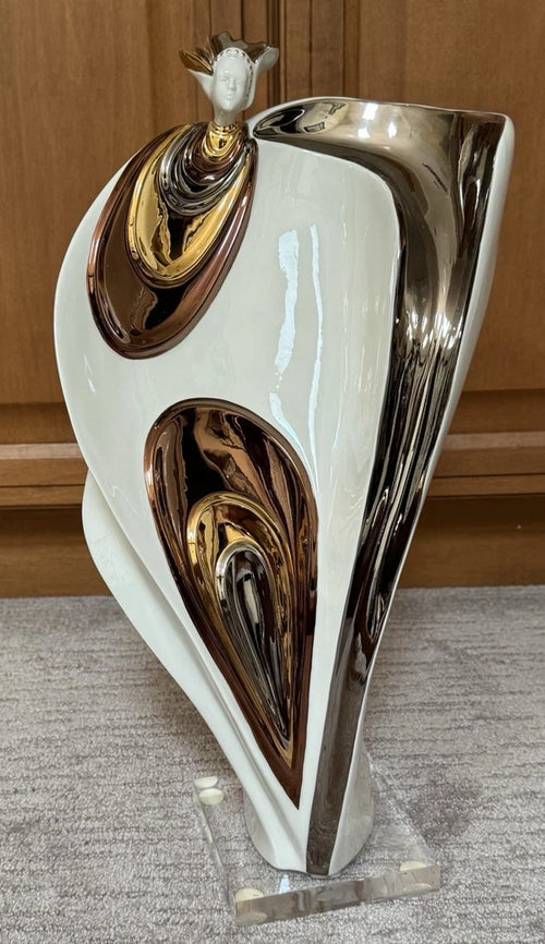 GALOS FUEGO SPANISH PORCELAIN ART DECO STYLE WOMAN FIGURINE 18"