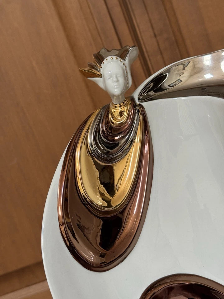 GALOS FUEGO SPANISH PORCELAIN ART DECO STYLE WOMAN FIGURINE 18"